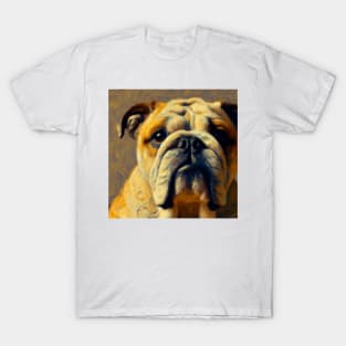 The Stare - Bulldog in Vincent Van Gogh Style T-Shirt